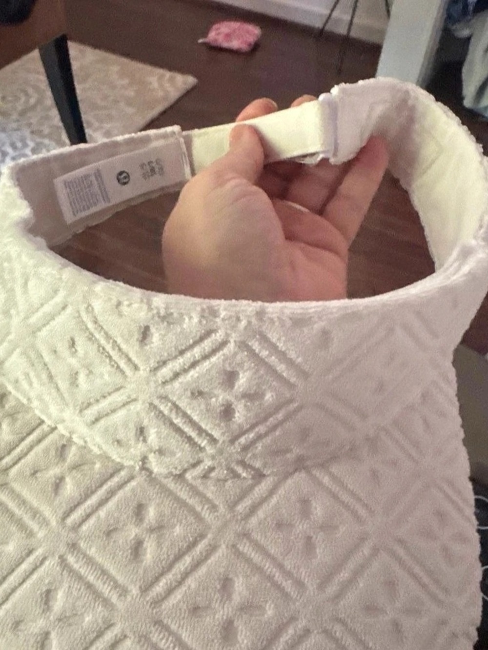 lululemon Removable Sweatband Terry Jacquard Visor Geometric Visor in White L/XL